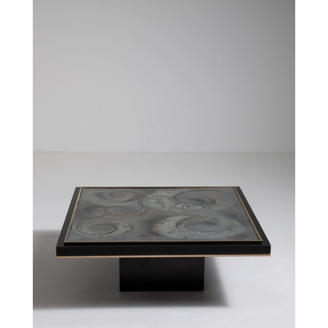 Signed Églomisé Glass-Top Coffee Table, Antique, Italy, Mid 20th Century For Sale - Image 10 of 16