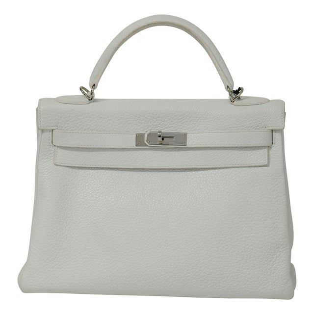 Hermès Kelly 32 Blanc Togo Palladium Hardware 2018 For Sale