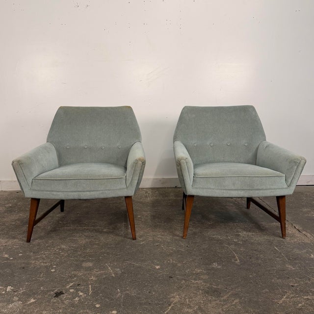 Mid-Century Modern Pair of Mid-Century Modern Atomic Style Lounge Chairs For Sale - Image 3 of 12