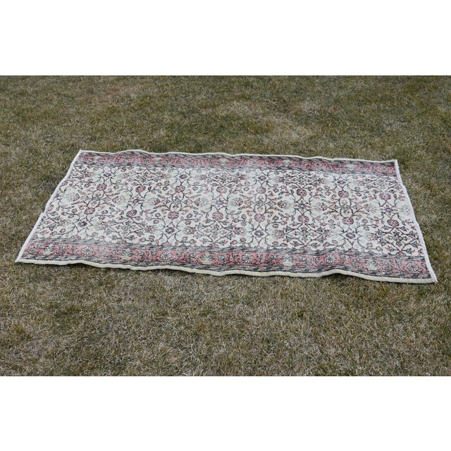 Size: 3.1 x 5.7 ft ( 96 x 175 cm) 38 x 69 inches Color: Beige - Red - Green - Blue Material: Wool Fast Shipping: Delivery...