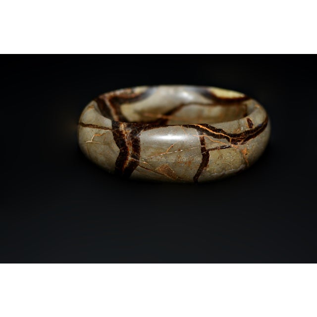 Septarian Bowls African Gemstone With Yellow Crystals Set of 2 For Sale - Image 10 of 12