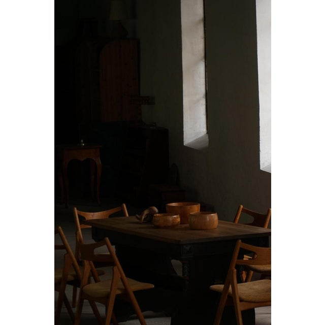 Scandinavian Rustic Folk Art Dining Table in Stained Pine, 1900s For Sale - Image 15 of 18