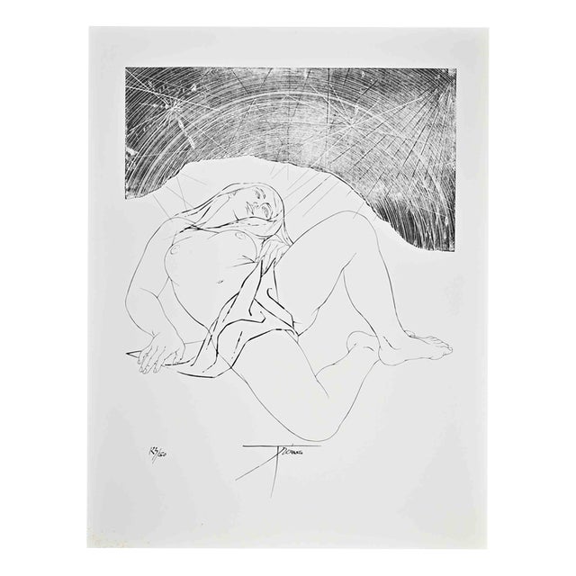 Pierre Yves Tremois, Nude, Reclined Girl, Etching, 1970s, Etching For Sale