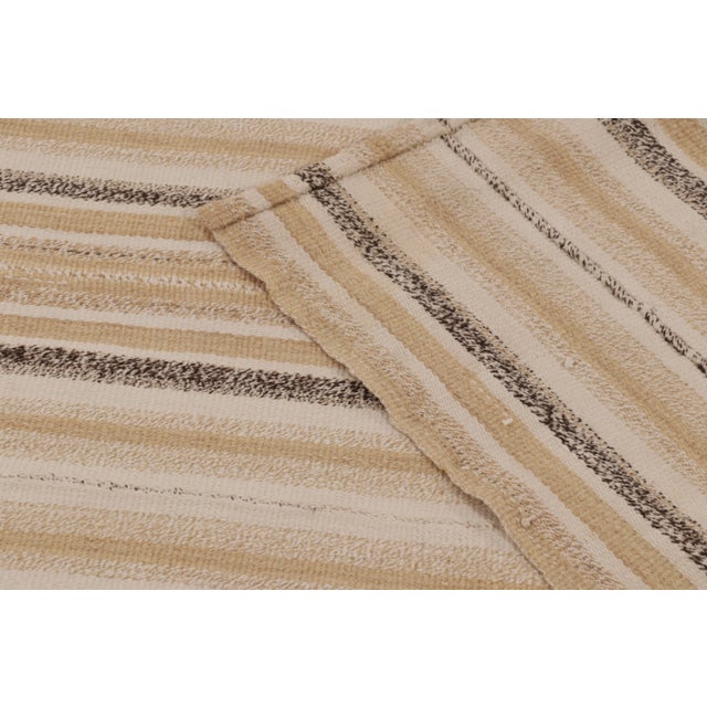 Rug & Kilim's Contemporary Rez Kilim Flatweave Rug With Multi-Stripe Design For Sale - Image 10 of 10