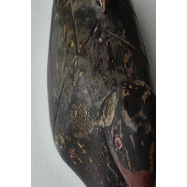 Black Scandinavian Folk Art Carved Decoy Duck, Denmark, 1910s For Sale - Image 8 of 13