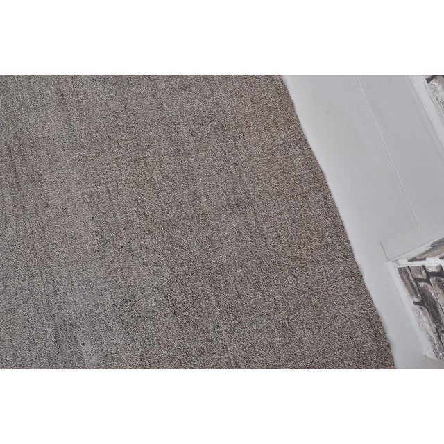 Vintage Mid-Century Turkish Striped Kilim Rug With Muted Earth Tones For Sale - Image 9 of 10