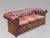 Antique Victorian Chesterfield Three-Seater Sofa in Brown Leather, 1890 For Sale - Image 3 of 12