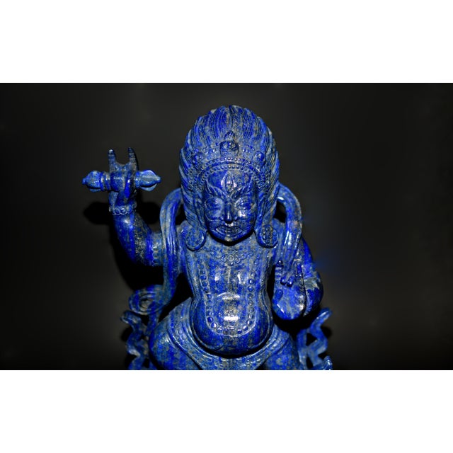 Natural Lapis Indian God Vajrapani Protector For Sale - Image 9 of 17