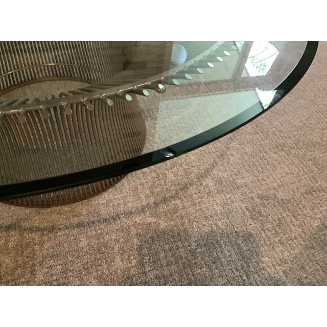 Warren Platner 1970s Attributed to Warren Platner Nickel/Chrome and Glass Coffee Table (Optional Glass Top Size) For Sale - Image 4 of 4