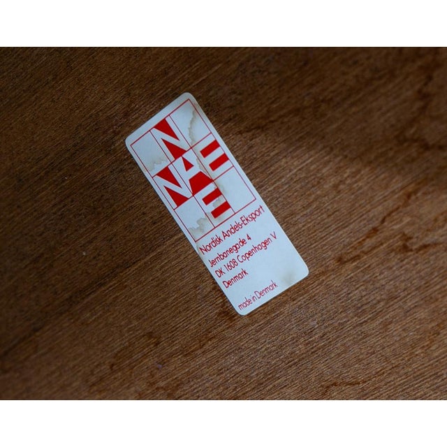 Nordisk Andels-Eksport Mid 20th Century Danish Modern End Table Magazine Rack Rolling Teak Nordisk Denmark For Sale - Image 4 of 12
