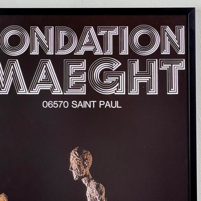 1970s 1976 Fondation Maeght Alberto Giacometti Exhibition Offset Lithograph, Framed For Sale - Image 5 of 5