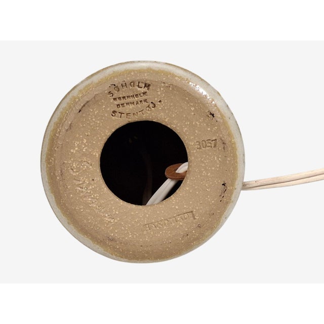 1960s Danish Modern Søholm Stentøj, Dotted Table Lamp, Beige Glazed Stoneware For Sale - Image 10 of 10