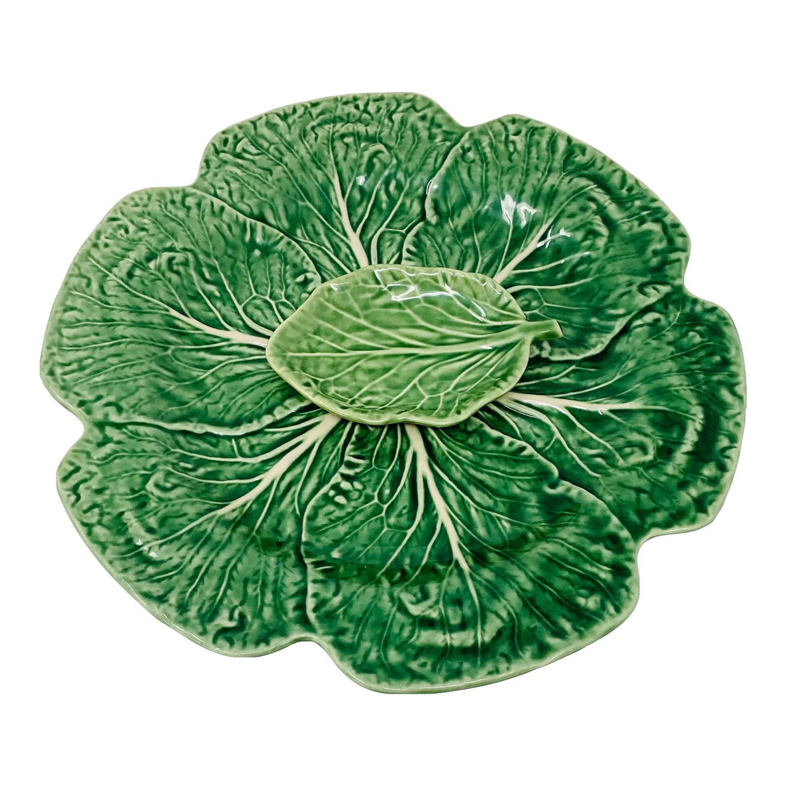 Vintage Bordallo Pinheiro Cabbage Plates Made in Portugal 2 Pieces Chairish