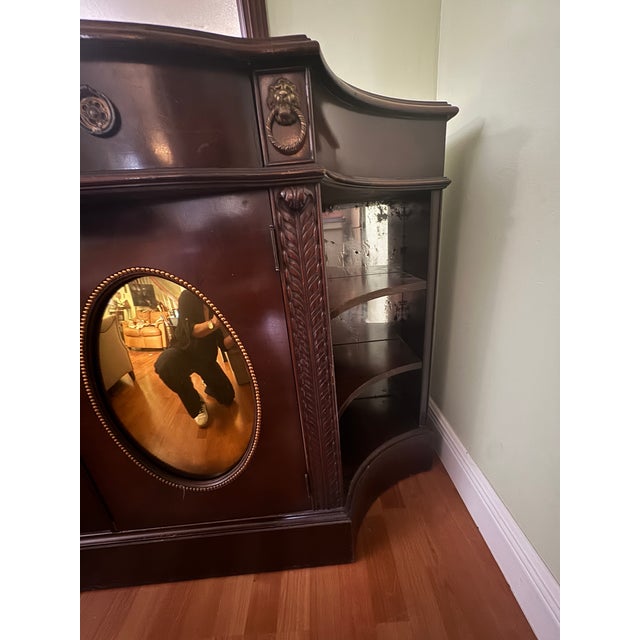 1920s Antique 1920s Mirrored Buffet Cabinet Sideboard Credenza For Sale - Image 5 of 14