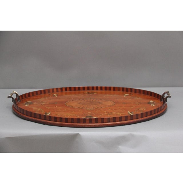 19th Century Inlaid Satinwood Tray, 1880s For Sale - Image 12 of 12
