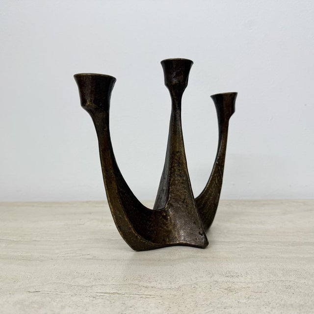 Brutalist Bronze Candleholder by Horst Dalbeck, 1970s For Sale - Image 9 of 18