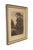 Antique English etching featuring a grove of gnarled pine trees. Through the brush, you can see a church steeple and...