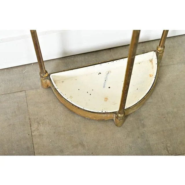 French 20th Century Brass Demilune Umbrella Stand For Sale - Image 9 of 10