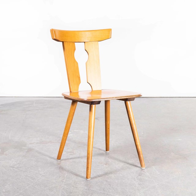 1950s Industrial Handmade Blonde Dining Chairs, Alsace, France, 1950s, Set of 6 For Sale - Image 5 of 11