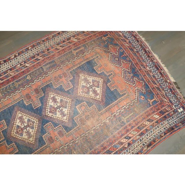 Worn Tribal Afshar Rug, 4'5'' X 6'4'' For Sale - Image 10 of 11
