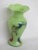 Glass Dalian Art Hand Blown Glass Green Colorful Ruffle Top Vase For Sale - Image 7 of 12