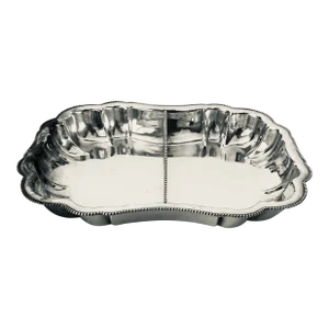 Vintage Silver Plate Divided Beaded Bowl