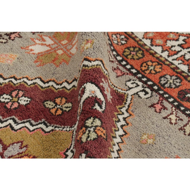 Textile Vintage Turkish Rug With Multicolor Geometric Medallion - Rug & Kilim For Sale - Image 7 of 8