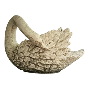 Large Cast Stone Swan 29.5” Garden Ornament Planter by Brookwood Community 1997