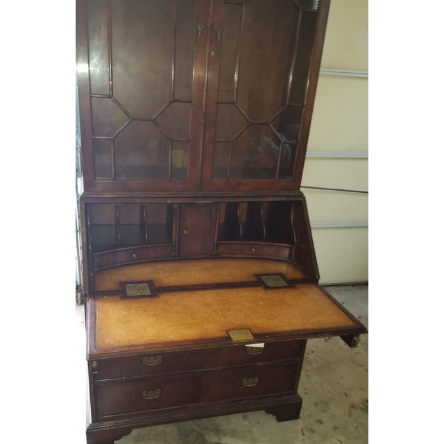 Traditional Jonathan Charles 492260-Mah Georgian Mahogany Secretary Bookcase For Sale - Image 3 of 4