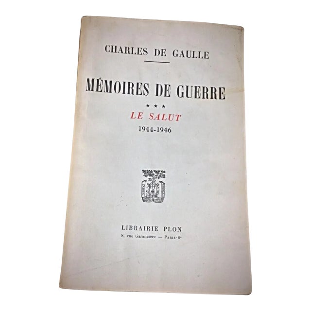 Vintage Book by Charles De Gaulle "Mémoire De Guerre: Le Salut 1944-1946" For Sale
