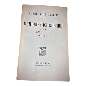 Vintage Book by Charles De Gaulle "Mémoire De Guerre: Le Salut 1944-1946"