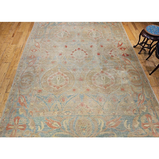 Vintage Turkish Oushak Rug, Hand-Knotted Wool, Allover Floral Design, 9' x 12' For Sale - Image 4 of 18