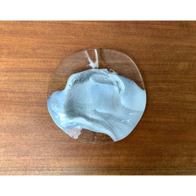 Vintage German Art Collection Glass Plate or Bowl by Hans Jürgen Richartz for Mathildenhütte, Solingen, in Very Good...