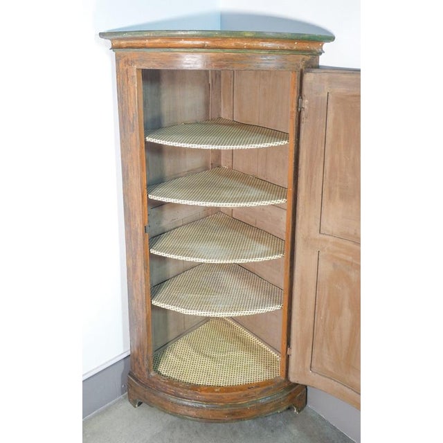 Wood Single-Door Corner Cabinet in Wood For Sale - Image 7 of 16