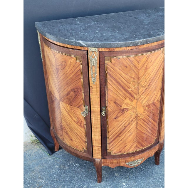French 19th Century French Marble Top Cabinet Bar/Server Book Match Tulip Wood. For Sale - Image 3 of 18