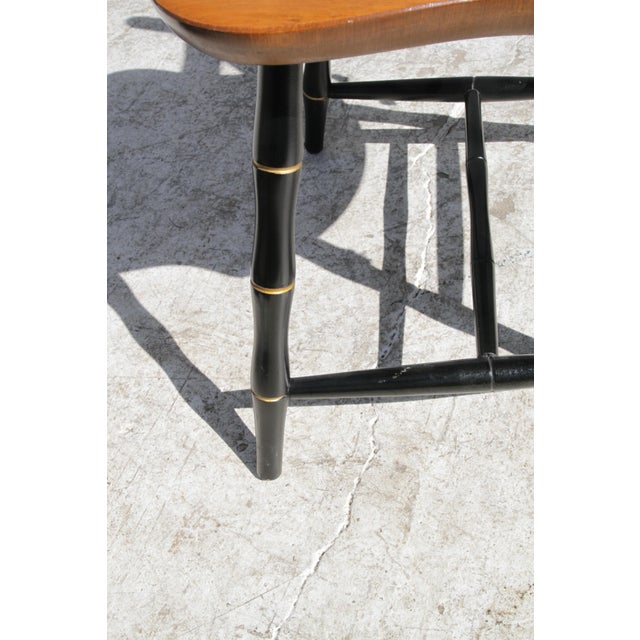 American Early 20th Century Nichols and Stone Black Lacquered Hand Painted Windsor Chair For Sale - Image 3 of 12