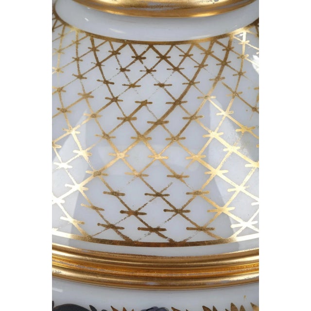 Black Vintage White Opaline Service with Black and Gold Decoration, Set of 4 For Sale - Image 8 of 18