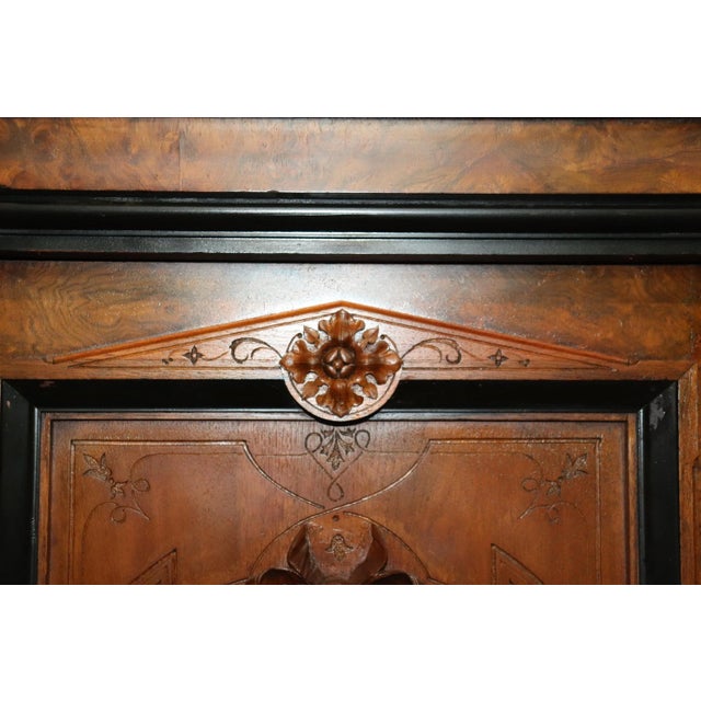 Bronze Burled Walnut Porcelain Sevres Style Placques Credenza Attributed to Pottier & Stymus For Sale - Image 8 of 13