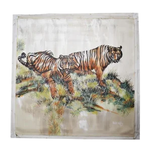 Vintage Painting of Tigers by Peter Colby
