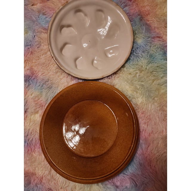 1960s Vintage Apple Pie Plate W/Lid Glazed For Sale - Image 5 of 8