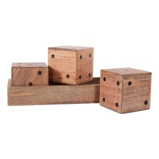 Lady Luck Wooden Dice Set and Tray For Sale