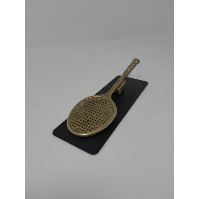 Figurative Vintage 80s Brass Tennis Racket Clip For Sale - Image 3 of 11
