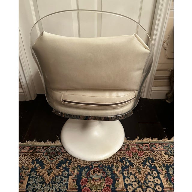 Lucite Space Age Swivel Chair After Laverne For Sale - Image 10 of 12