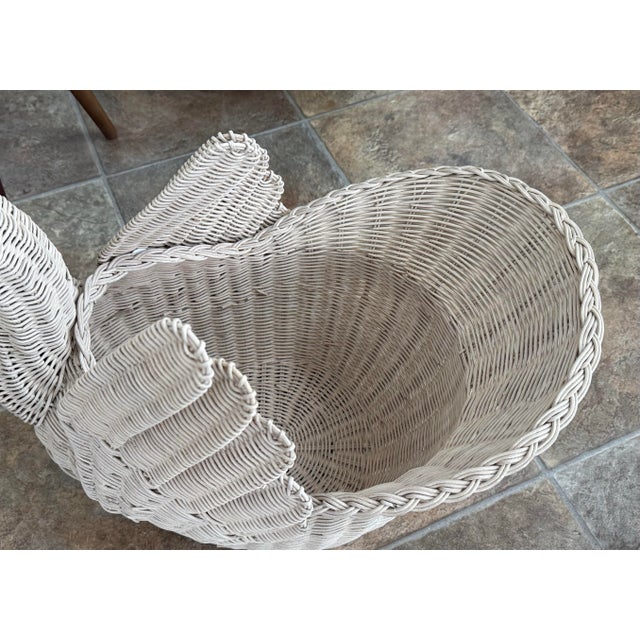 Mid 20th Century Mid 20th Century Woven Wicker Rattan Goose or Swan Basket For Sale - Image 5 of 11