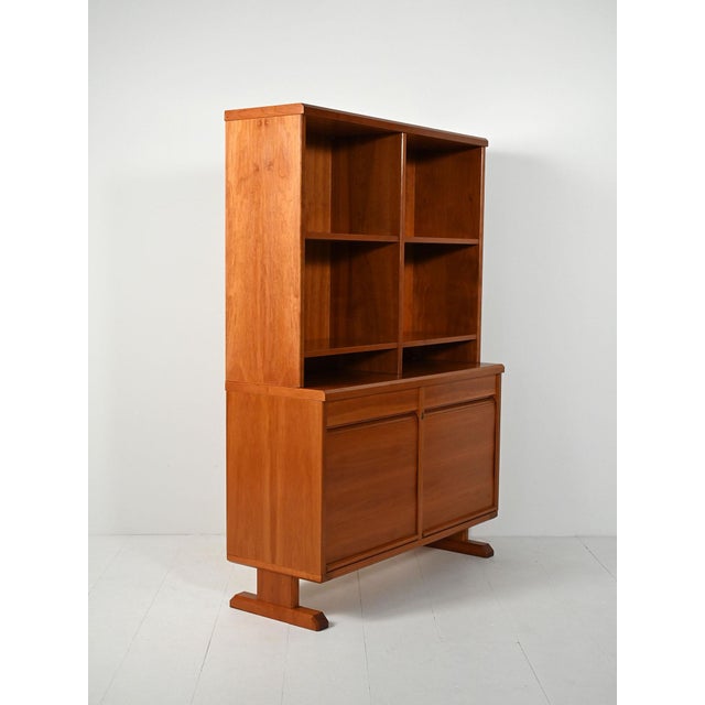 Scandinavian Bookcase with Sideboard and Open Shelves, 1950s For Sale - Image 4 of 11