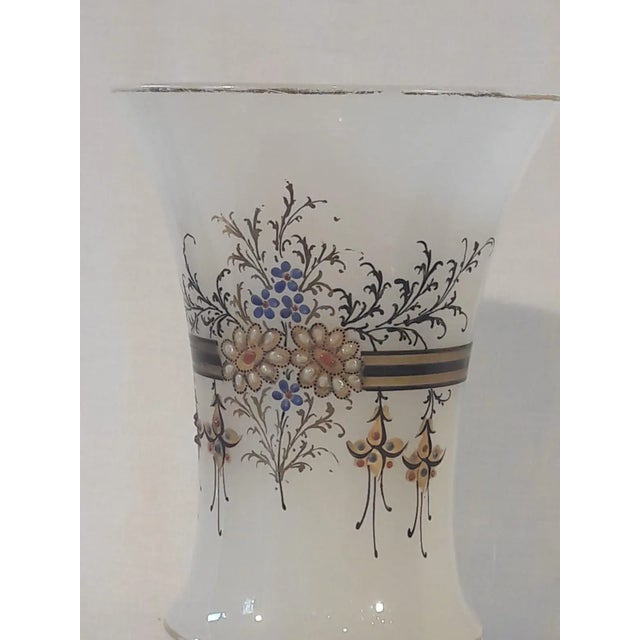 Mid-Century Modern Mid-Century Opaline White Vases, Set of 2 For Sale - Image 3 of 4