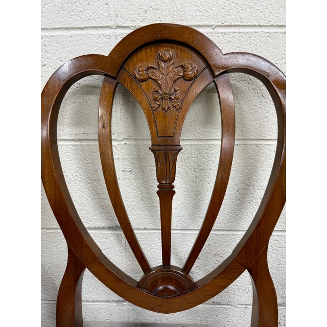 Vintage Hepplewhite or Georgian Style Shield Back Dining Chairs - Set of 6 For Sale - Image 12 of 13