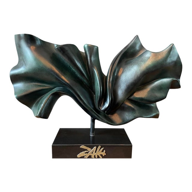 Monumental Signed Zaki Postmodern Abstract Sculpture on Marble Base For Sale