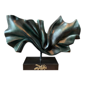 Monumental Signed Zaki Postmodern Abstract Sculpture on Marble Base