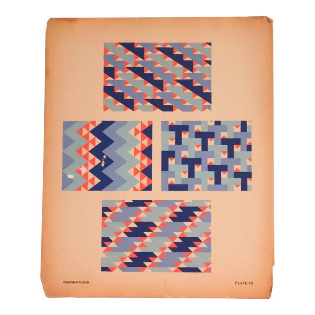 1928 American Design Pochoir, Inspirations (Book B, Plate 16), André Durenceau For Sale